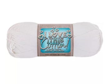 I Love This Cotton! Yarn (White) ~ soft machine washable 100% cotton