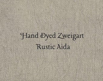 Smoke Rustic Aida (OR-DDA-46) ~ Hand Dyed Zweigart Oatmeal Rustico Cross Stitch Fabric