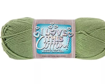 I Love This Cotton! Yarn (Sage) ~ soft machine washable 100% cotton yarn amigurumi crochet knitting