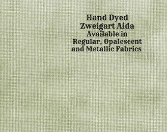 Moss Aida (Z-BDA-35) Hand Dyed Zweigart Cross Stitch Fabric from Vintage NeedleArts ~ available in regular, opalescent and metallic Aida