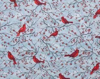 Cardinals & Berries Fabric from Springs Creative ~ 100% cotton for sewing/quilting