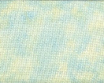 SHORT CUT - Buttercup & Blue (BD) Hand Dyed Charles Craft Aida Cross Stitch Fabric from Vintage NeedleArts
