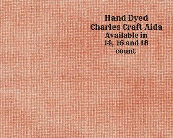 Peach Melba Aida (CC-BDA-76) ~ Hand Dyed DMC/Charles Craft Cross Stitch Fabric from Vintage NeedleArts