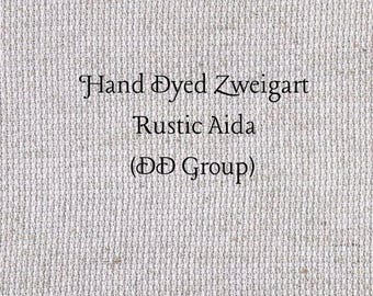 Lavender Frost Rustic Aida (OR-DDA-82) ~ Hand Dyed Zweigart Oatmeal Rustico Cross Stitch Fabric