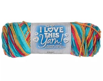 I Love This Yarn Print (Kaleidoscope) ~ super soft machine washable 100% acrylic