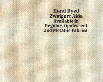 Caramel Creme Aida (Z-BDA-61) Hand Dyed Zweigart Cross Stitch Fabric from Vintage NeedleArts ~ available in regular, opalescent and metallic