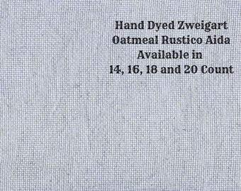 Moonlight Bay Rustic Aida (OR-DDA-111) ~ Hand Dyed Zweigart Oatmeal Rustico Cross Stitch Fabric