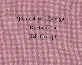 Dark Pink Rustic Aida (OR-DDA-95) ~ Hand Dyed Zweigart Oatmeal Rustico Cross Stitch Fabric