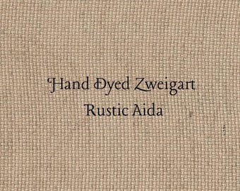 Rodeo Rustic Aida (OR-DDA-81) ~ Hand Dyed Zweigart Oatmeal Rustico Cross Stitch Fabric