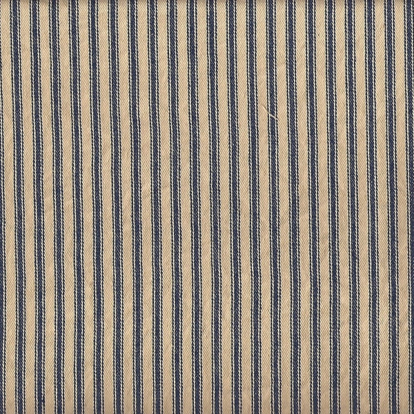 Coffee Hand Dyed Navy Striped Ticking fabric ~ Rockland/Roc-Lon 100% cotton woven fabric