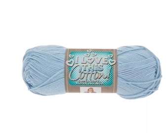I Love This Cotton! Yarn (Soft Blue) ~ soft machine washable 100% cotton yarn amigurumi crochet knitting