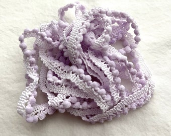 Violet Frost Mini Pom Pom Trim (MPP-28) by Vintage NeedleArts ~ hand-dyed 2 continuous yards