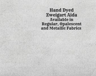 Timeless Gray Aida (Z-BDA-1) Hand Dyed Zweigart Cross Stitch Fabric from Vintage NeedleArts ~ available in regular, opalescent and metallic