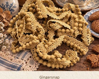 Gingersnap Hand Dyed Mini Pom Pom Trim (MPP-2) ~ 2 continuous yards per package