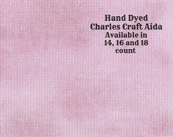 Tea Rose Aida (CC-BDA-65) ~ Hand Dyed DMC/Charles Craft Cross Stitch Fabric from Vintage NeedleArts