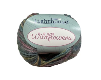 Lighthouse Wildflowers Yarn (Lupine Mix) ~ acrylic/wool blend #3 lightweight variegated multicolored soft