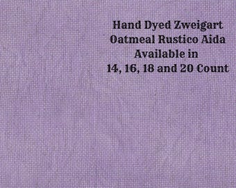 Purple Passion Rustic Aida (OR-DDA-29) ~ Hand Dyed Zweigart Oatmeal Rustico Cross Stitch Fabric from Vintage NeedleArts