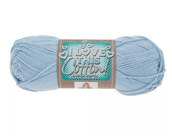 I Love This Cotton! Yarn (Soft Blue) ~ soft machine washable 100% cotton