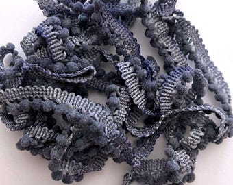 Twilight Mini Pom Pom Trim (MPP-118) by Vintage NeedleArts ~ hand-dyed 2 continuous yards