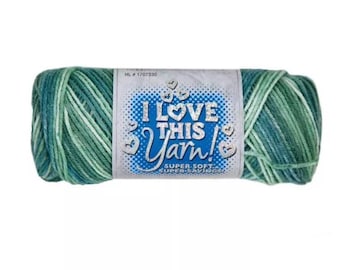 I Love This Yarn! Print (Mint Tea) ~ super soft machine washable 100% acrylic