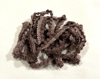 Hot Cocoa Mini Pom Pom Trim (MPP-114) by Vintage NeedleArts ~ hand-dyed 2 continuous yards