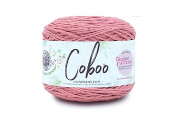 Lion Brand Coboo Yarn (Terracotta) ~ soft machine washable #3 lightweight blend of cotton and bamboo