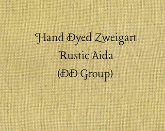 Olde Gold Rustic Aida (OR-DDA-13) ~ Hand Dyed Zweigart Oatmeal Rustico Cross Stitch Fabric