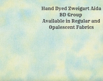 Buttercup & Blue Aida (Z-BDA-5-88-PT) Hand Dyed Zweigart Cross Stitch Fabric