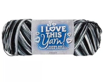 I Love This Yarn Print (Smokey Water) ~ super soft machine washable 100% acrylic