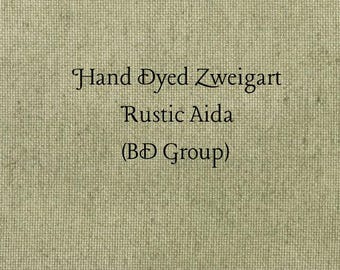 Moss Rustic Aida (OR-BDA-35) ~ Hand Dyed Zweigart Oatmeal Rustico Cross Stitch Fabric