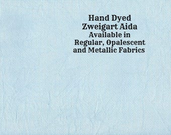Summer Sky Aida (Z-DDA-88) Hand Dyed Zweigart Cross Stitch Fabric from Vintage NeedleArts ~ available in regular, opalescent & metallic Aida