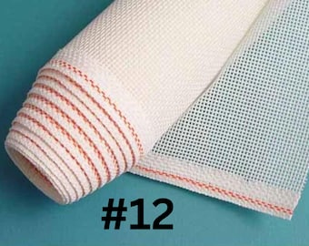 12 COUNT Zweigart Mono Deluxe Needlepoint Canvas (#10) ~ various sizes available mesh 100% cotton red line