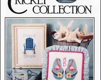 PAPER CHART - Going Coastal by The Cross-eyed Cricket cross stitch chart design pattern whimsical beach sand ocean crab seagull seashell