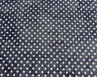 PER YARD ~ Keepsake Calico Dot Texture Navy Quilter's Cotton ~ 100% cotton fabric ~ white polka dots on a dark blue shaded background