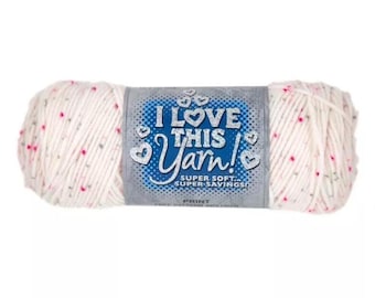 I Love This Yarn Print (Crushed Raspberry) ~ super soft machine washable 100% acrylic