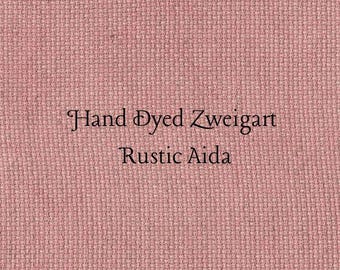Cactus Flower Rustic Aida (OR-DDA-43) ~ Hand Dyed Zweigart Oatmeal Rustico Cross Stitch Fabric
