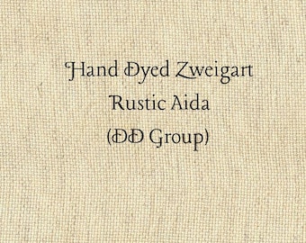 Sunflower Rustic Aida (OR-DDA-78) ~ Hand Dyed Zweigart Oatmeal Rustico Cross Stitch Fabric