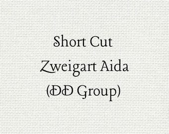 SHORT CUT - Winter White (DD) Hand Dyed Zweigart Aida Cross Stitch Fabric