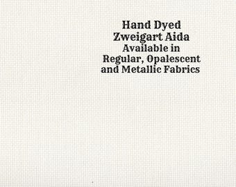 Winter White Aida (Z-BDA-89) Hand Dyed Zweigart Cross Stitch Fabric from Vintage NeedleArts ~ available in regular, opalescent and metallic