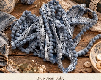 Blue Jean Baby Hand Dyed Mini Pom Pom Trim (MPP-17) ~ 2 continuous yards per package