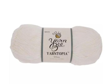 Yarn Bee Yarntopia Yarn (White) ~ super soft machine washable ultra soft #2 Fine 100% acrylic