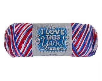 I Love This Yarn Ombre Print (Old Glory) ~ super soft machine washable 100% acrylic