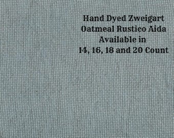 Agave Rustic Aida (OR-DDA-113) ~ Hand Dyed Zweigart Oatmeal Rustico Cross Stitch Fabric from Vintage NeedleArts