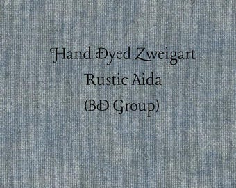 Nantucket Sound Rustic Aida (OR-BDA-64-26-PT) ~ Hand Dyed Zweigart Oatmeal Rustico Cross Stitch Fabric