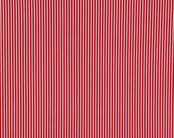 PER YARD ~ Red and White Stripes Cotton Calico Fabric ~ quilter's cotton