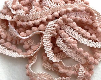 Vintage Rose Mini Pom Pom Trim (MPP-60) by Vintage NeedleArts ~ hand-dyed 2 continuous yards