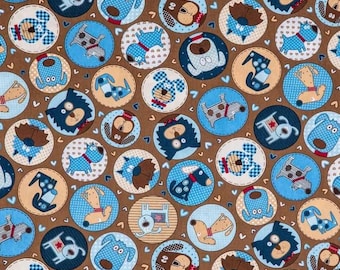 Woof Woof Dog Fabric from Fabric Traditions ~ 100% cotton for sewing/quilting