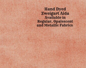 Peach Melba Aida (Z-BDA-76) Hand Dyed Zweigart Cross Stitch Fabric from Vintage NeedleArts ~ available in regular, opalescent and metallic