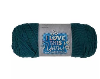 I Love This Yarn! (Antique Teal) ~ super soft machine washable 100% acrylic