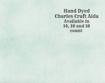 Aqua Frost Aida (CC-BDA-34) ~ Hand Dyed DMC/Charles Craft Cross Stitch Fabric from Vintage NeedleArts